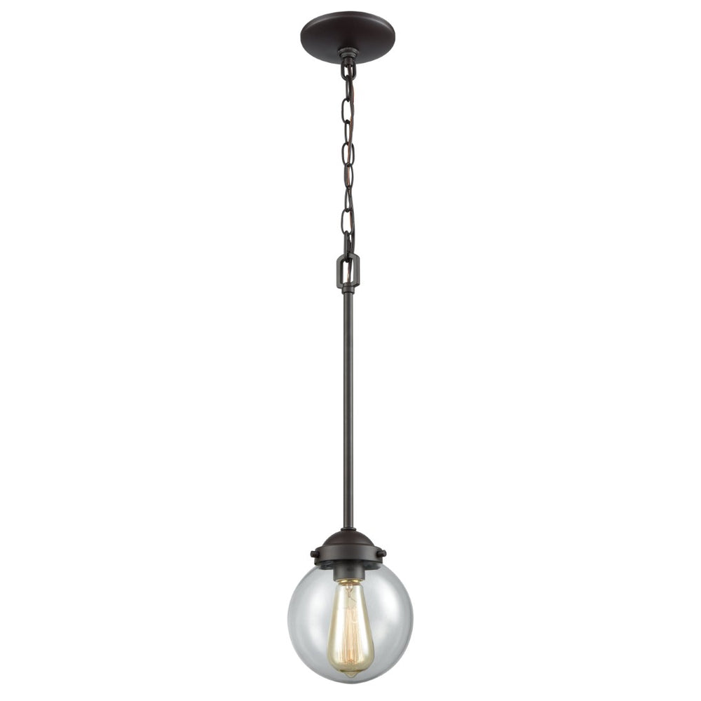 Atlas Beckett 1-Light Mini Pendant in Oil Rubbed Bronze - Modern Glass Globe for Stylish Indoor Lighting CL11537-BZ2