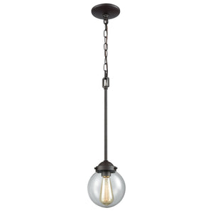 Atlas Beckett 1-Light Mini Pendant in Oil Rubbed Bronze - Modern Glass Globe for Stylish Indoor Lighting CL11537-BZ2