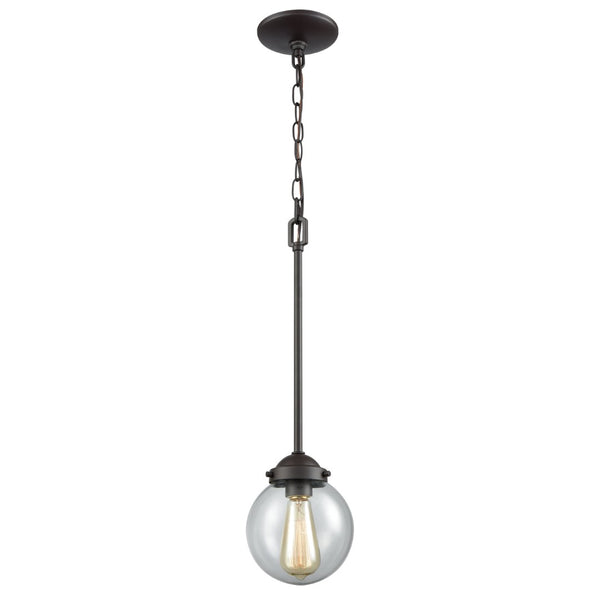 Atlas Beckett 1-Light Mini Pendant in Oil Rubbed Bronze - Modern Glass Globe for Stylish Indoor Lighting CL11537-BZ2