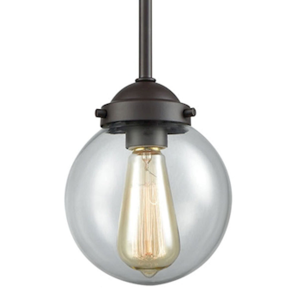 Atlas Beckett 1-Light Mini Pendant in Oil Rubbed Bronze - Modern Glass Globe for Stylish Indoor Lighting CL11537-BZ2