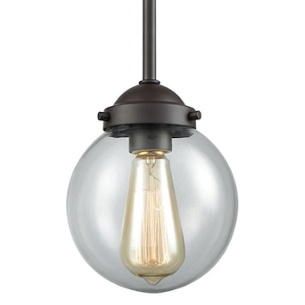 Atlas Beckett 1-Light Mini Pendant in Oil Rubbed Bronze - Modern Glass Globe for Stylish Indoor Lighting CL11537-BZ2