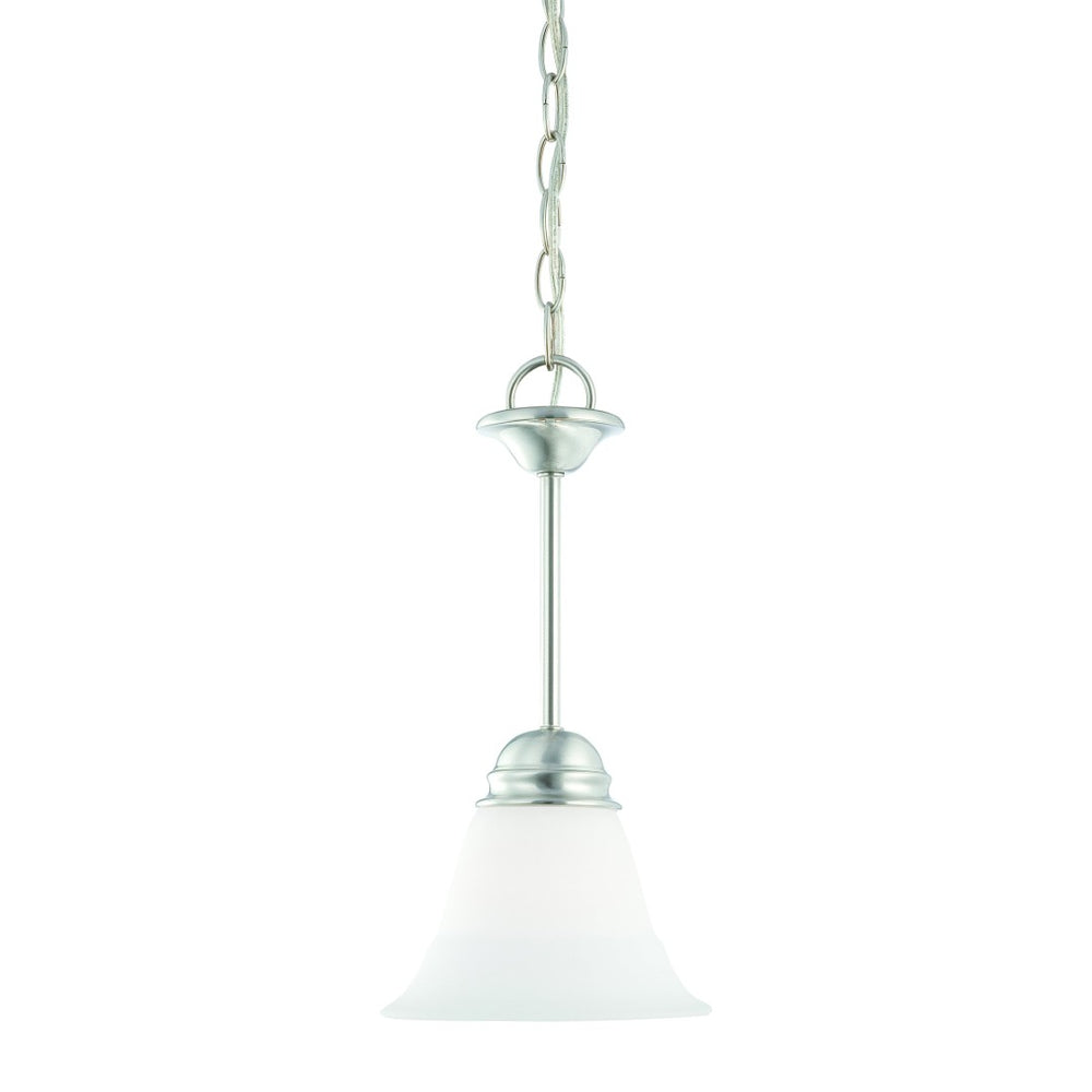 Atlas Bella 1-Light Mini Pendant - Timeless Brushed Nickel Fixture with Elegant Tulip Glass Shade, 7.25'' CL11538-NK