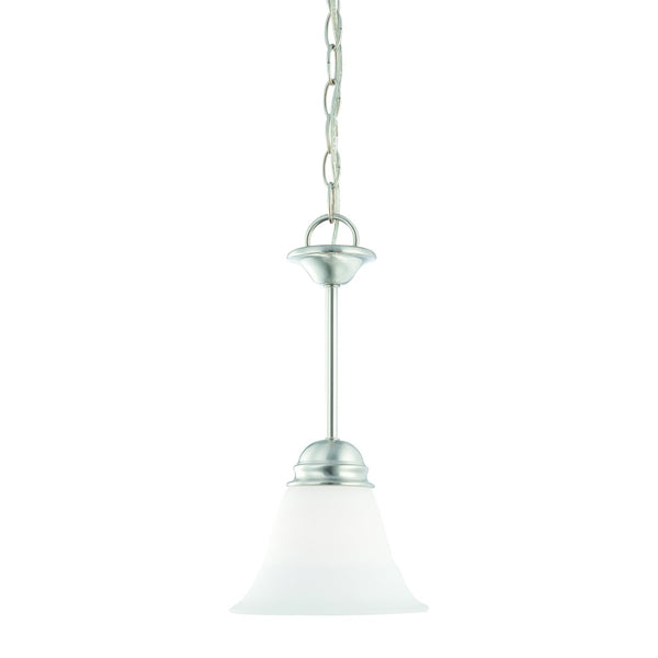 Atlas Bella 1-Light Mini Pendant - Timeless Brushed Nickel Fixture with Elegant Tulip Glass Shade, 7.25'' CL11538-NK