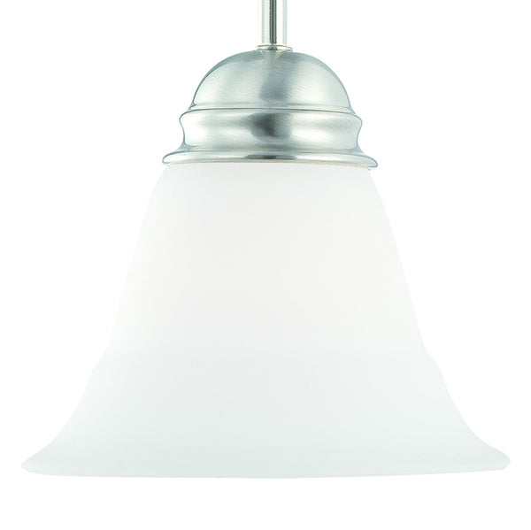 Atlas Bella 1-Light Mini Pendant - Timeless Brushed Nickel Fixture with Elegant Tulip Glass Shade, 7.25'' CL11538-NK