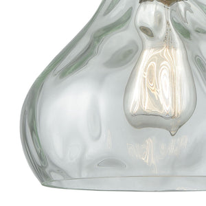 Atlas Belmont 10" Wide Mini Pendant Light - Elegant Satin Nickel Fixture with Curved Waterglass Shade CL11539-NK