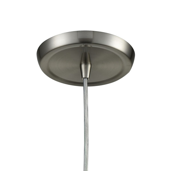 Atlas Belmont 10" Wide Mini Pendant Light - Elegant Satin Nickel Fixture with Curved Waterglass Shade CL11539-NK