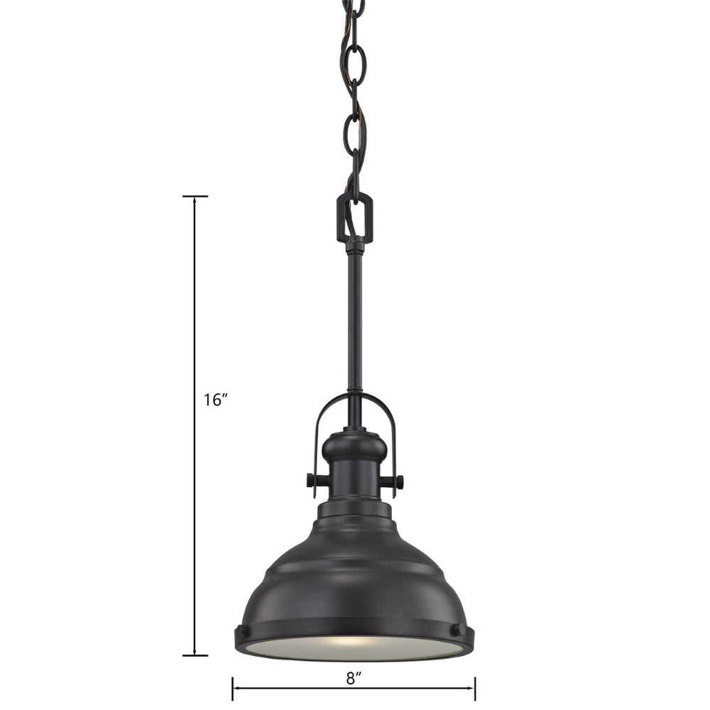 Atlas Blakesley 8'' Wide Mini Pendant Light - Contemporary Dome Shade for Soft Illumination in Any Room Oil Rubbed Bronze CL11542-BZ