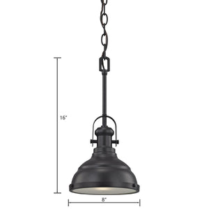 Atlas Blakesley 8'' Wide Mini Pendant Light - Contemporary Dome Shade for Soft Illumination in Any Room Oil Rubbed Bronze CL11542-BZ