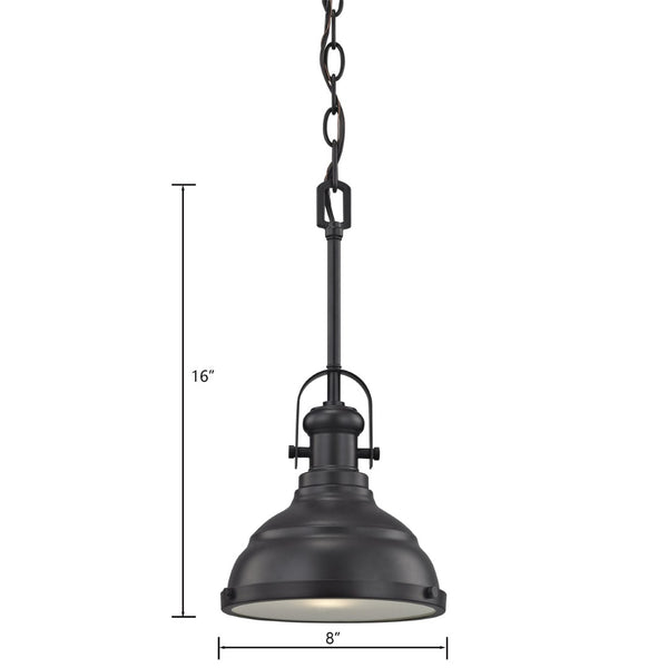 Atlas Blakesley 8'' Wide Mini Pendant Light - Contemporary Dome Shade for Soft Illumination in Any Room Oil Rubbed Bronze CL11542-BZ
