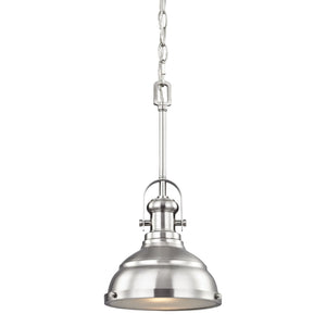 Atlas Blakesley 8'' Wide Mini Pendant Light - Contemporary Dome Shade for Soft Illumination in Any Room Brushed Nickel CL11542-NK