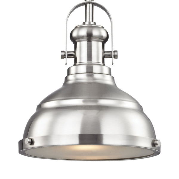 Atlas Blakesley 8'' Wide Mini Pendant Light - Contemporary Dome Shade for Soft Illumination in Any Room Brushed Nickel CL11542-NK