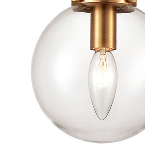 Atlas Boudreaux 1-Light Mini Pendant - Midcentury Modern Design with Multi-Tone Metal and Glass Globe Matte Black with Antique Gold 6'' CL11543-GD