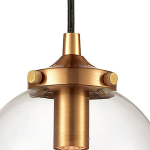Atlas Boudreaux 1-Light Mini Pendant - Midcentury Modern Design with Multi-Tone Metal and Glass Globe Matte Black with Antique Gold 6'' CL11543-GD