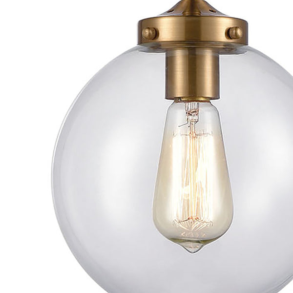Atlas Boudreaux 1-Light Mini Pendant - Midcentury Modern Design with Multi-Tone Metal and Glass Globe Matte Black with Antique Gold 8'' CL11544-GD