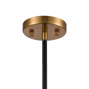 Atlas Boudreaux 1-Light Mini Pendant - Midcentury Modern Design with Multi-Tone Metal and Glass Globe Matte Black with Antique Gold 8'' CL11544-GD
