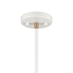 Atlas Boudreaux 1-Light Mini Pendant - Midcentury Modern Design with Multi-Tone Metal and Glass Globe Matte White 8'' CL11544-WH