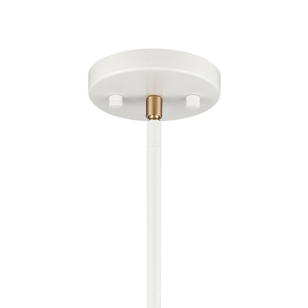 Atlas Boudreaux 1-Light Mini Pendant - Midcentury Modern Design with Multi-Tone Metal and Glass Globe Matte White 8'' CL11544-WH