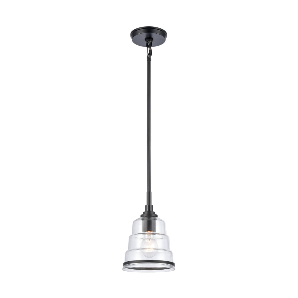 Atlas Boyer 6.5'' Wide 1-Light Mini Pendant - Elegant Matte Black with Clear Glass Shade for Modern Spaces CL11545-BK
