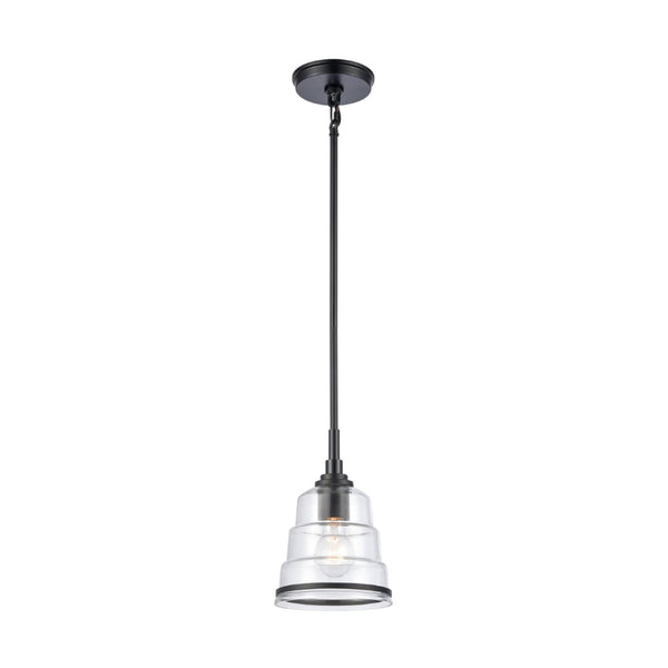 Atlas Boyer 6.5'' Wide 1-Light Mini Pendant - Elegant Matte Black with Clear Glass Shade for Modern Spaces CL11545-BK