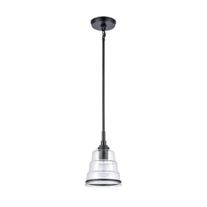 Atlas Boyer 6.5'' Wide 1-Light Mini Pendant - Elegant Matte Black with Clear Glass Shade for Modern Spaces CL11545-BK