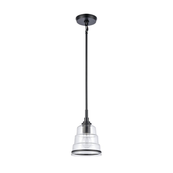 Atlas Boyer 6.5'' Wide 1-Light Mini Pendant - Elegant Matte Black with Clear Glass Shade for Modern Spaces CL11545-BK