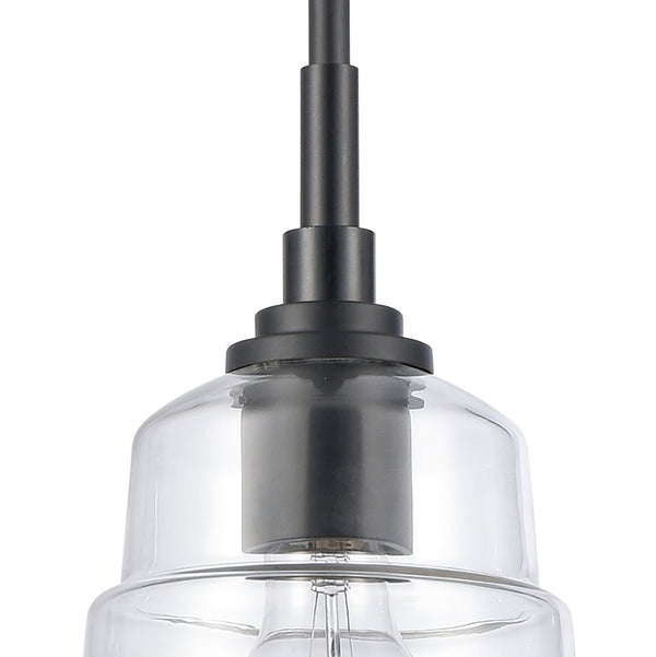 Atlas Boyer 6.5'' Wide 1-Light Mini Pendant - Elegant Matte Black with Clear Glass Shade for Modern Spaces CL11545-BK