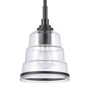 Atlas Boyer 6.5'' Wide 1-Light Mini Pendant - Elegant Matte Black with Clear Glass Shade for Modern Spaces CL11545-BK