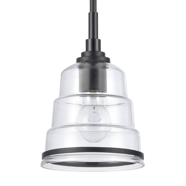 Atlas Boyer 6.5'' Wide 1-Light Mini Pendant - Elegant Matte Black with Clear Glass Shade for Modern Spaces CL11545-BK