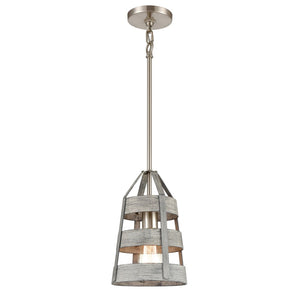 Atlas Brigantine 7" Wide Mini Pendant Light - Coastal-Inspired Design for Modern Spaces & Entryways Weathered Driftwood CL11547-GY