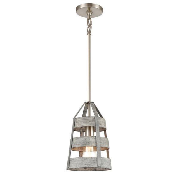 Atlas Brigantine 7" Wide Mini Pendant Light - Coastal-Inspired Design for Modern Spaces & Entryways Weathered Driftwood CL11547-GY