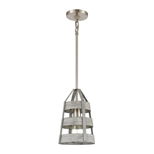 Atlas Brigantine 7" Wide Mini Pendant Light - Coastal-Inspired Design for Modern Spaces & Entryways Weathered Driftwood CL11547-GY