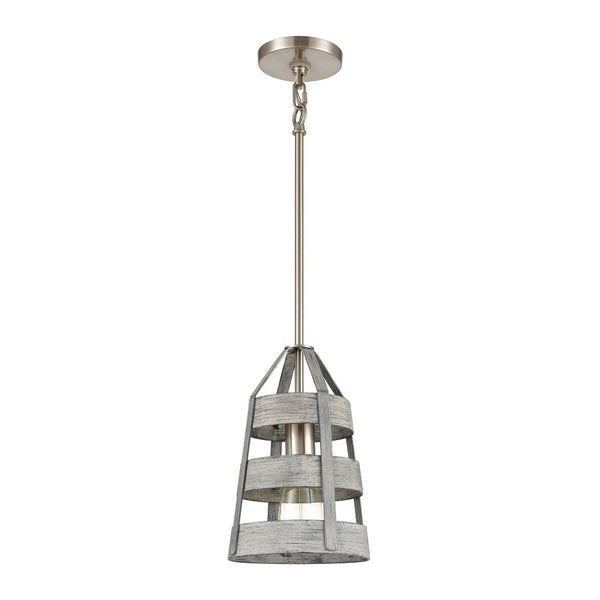 Atlas Brigantine 7" Wide Mini Pendant Light - Coastal-Inspired Design for Modern Spaces & Entryways Weathered Driftwood CL11547-GY