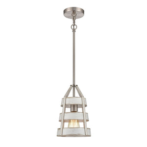 Atlas Brigantine 7" Wide Mini Pendant Light - Coastal-Inspired Design for Modern Spaces & Entryways Satin Nickel CL11547-WH