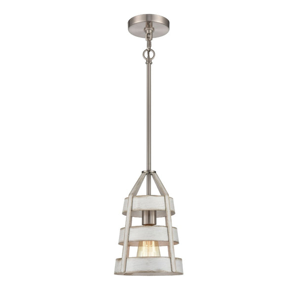 Atlas Brigantine 7" Wide Mini Pendant Light - Coastal-Inspired Design for Modern Spaces & Entryways Satin Nickel CL11547-WH