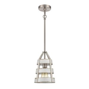 Atlas Brigantine 7" Wide Mini Pendant Light - Coastal-Inspired Design for Modern Spaces & Entryways Satin Nickel CL11547-WH