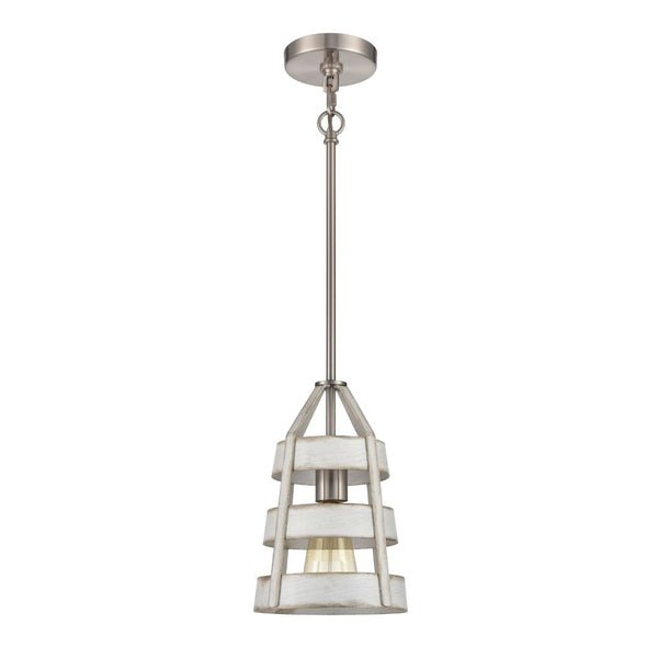 Atlas Brigantine 7" Wide Mini Pendant Light - Coastal-Inspired Design for Modern Spaces & Entryways Satin Nickel CL11547-WH