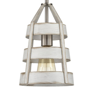 Atlas Brigantine 7" Wide Mini Pendant Light - Coastal-Inspired Design for Modern Spaces & Entryways Satin Nickel CL11547-WH