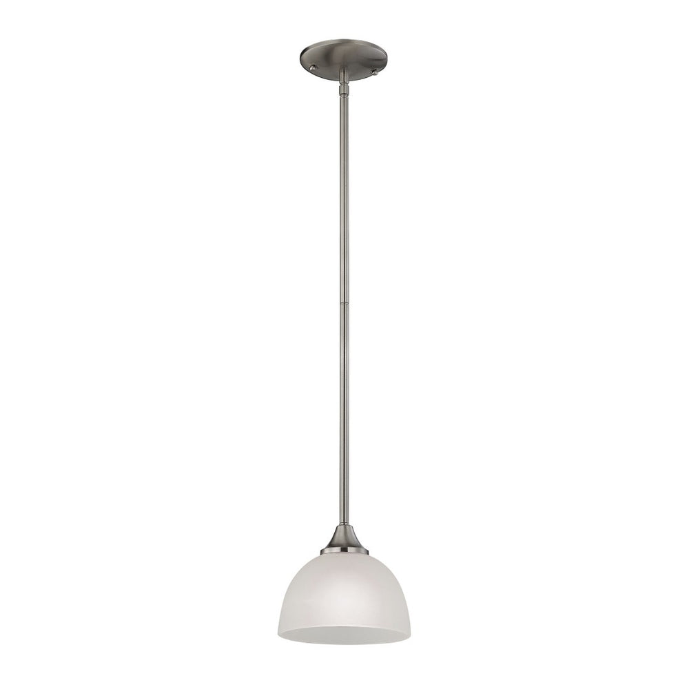 Atlas Bristol Lane 7" Mini Pendant - Elegant Brushed Nickel Fixture with White Glass for Cozy Spaces CL11549-NK