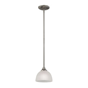 Atlas Bristol Lane 7" Mini Pendant - Elegant Brushed Nickel Fixture with White Glass for Cozy Spaces CL11549-NK