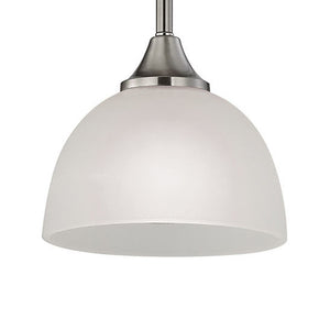 Atlas Bristol Lane 7" Mini Pendant - Elegant Brushed Nickel Fixture with White Glass for Cozy Spaces CL11549-NK
