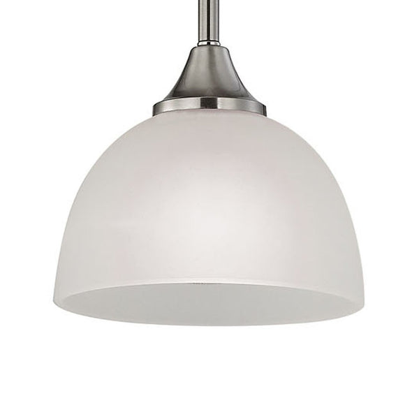 Atlas Bristol Lane 7" Mini Pendant - Elegant Brushed Nickel Fixture with White Glass for Cozy Spaces CL11549-NK