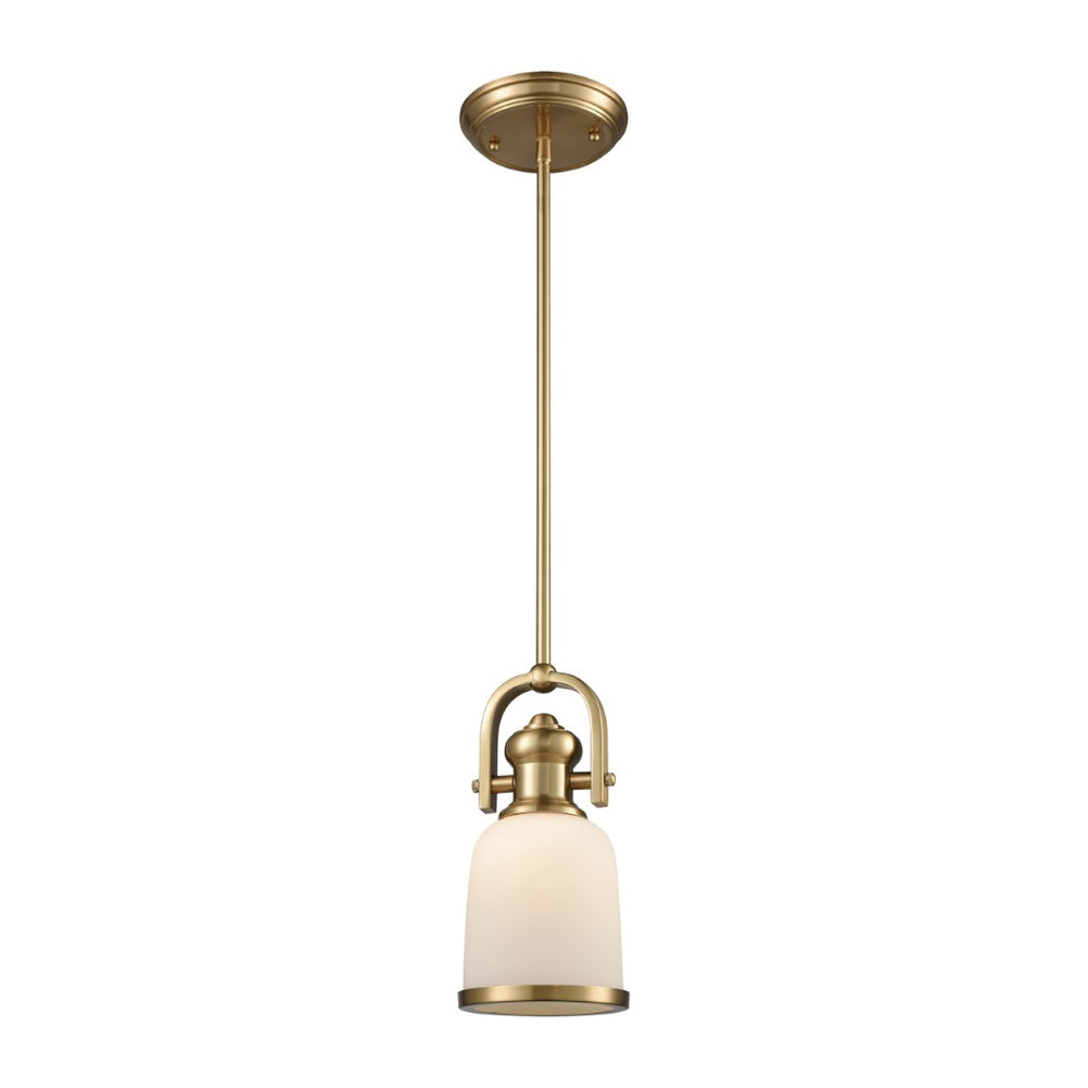 Atlas Brooksdale 5'' Wide Vintage-Inspired Mini Pendant Light - Elegant Satin Brass for Timeless Style CL11550-BS