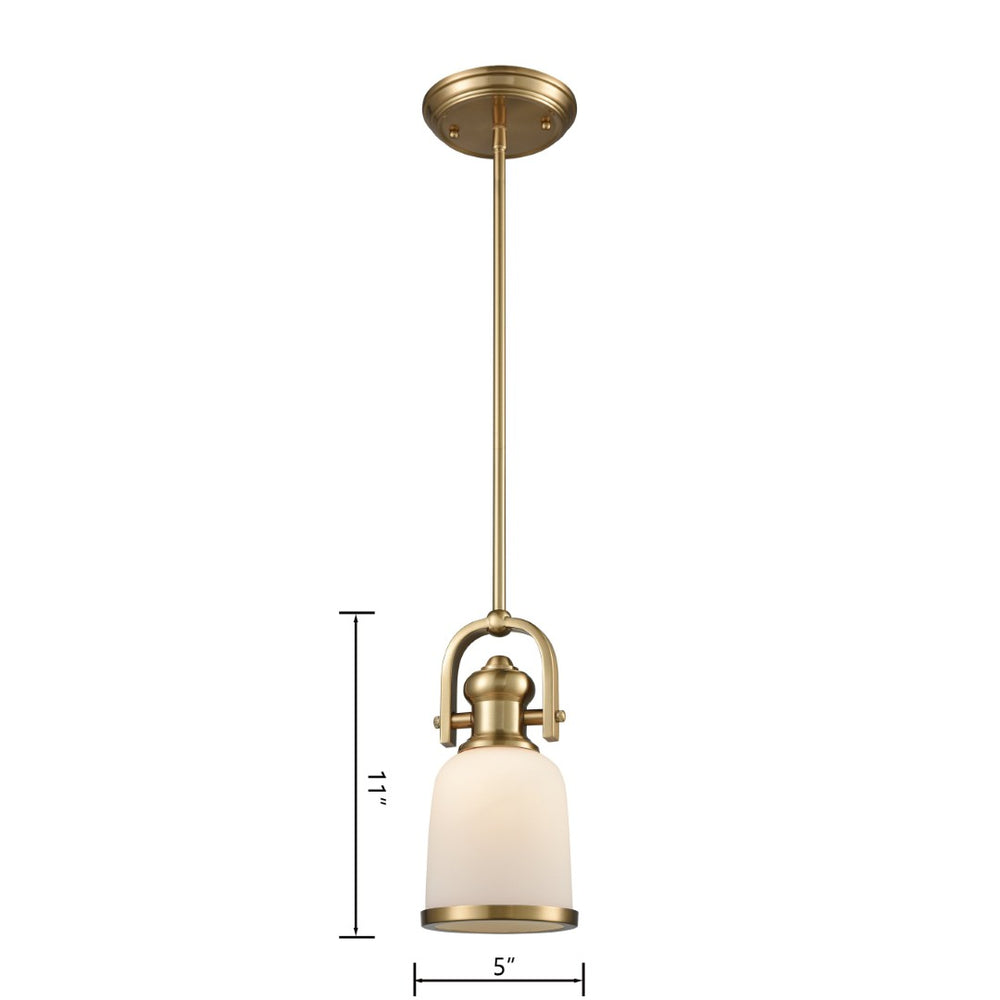 Atlas Brooksdale 5'' Wide Vintage-Inspired Mini Pendant Light - Elegant Satin Brass for Timeless Style CL11550-BS