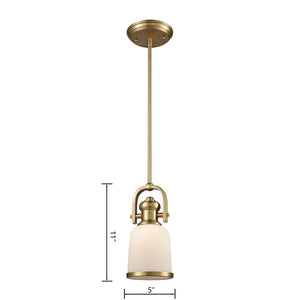 Atlas Brooksdale 5'' Wide Vintage-Inspired Mini Pendant Light - Elegant Satin Brass for Timeless Style CL11550-BS