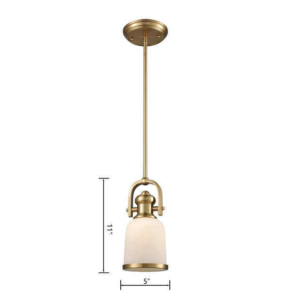 Atlas Brooksdale 5'' Wide Vintage-Inspired Mini Pendant Light - Elegant Satin Brass for Timeless Style CL11550-BS