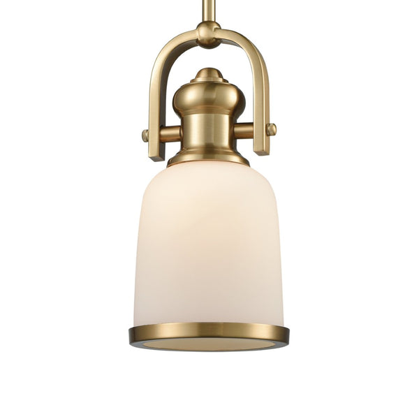 Atlas Brooksdale 5'' Wide Vintage-Inspired Mini Pendant Light - Elegant Satin Brass for Timeless Style CL11550-BS