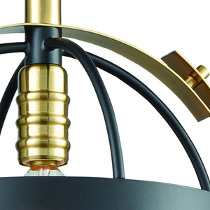 Atlas Caldwell 10'' Wide Mini Pendant Light - Modern Spherical Design in Matte Black & Satin Brass Finish CL11551-BK