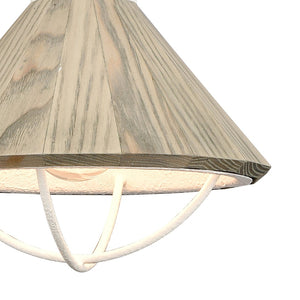 Atlas Cape May 9" Wide Mini Pendant Light - Nautical White Coral Finish, Driftwood Shade for Coastal Charm CL11552-WH