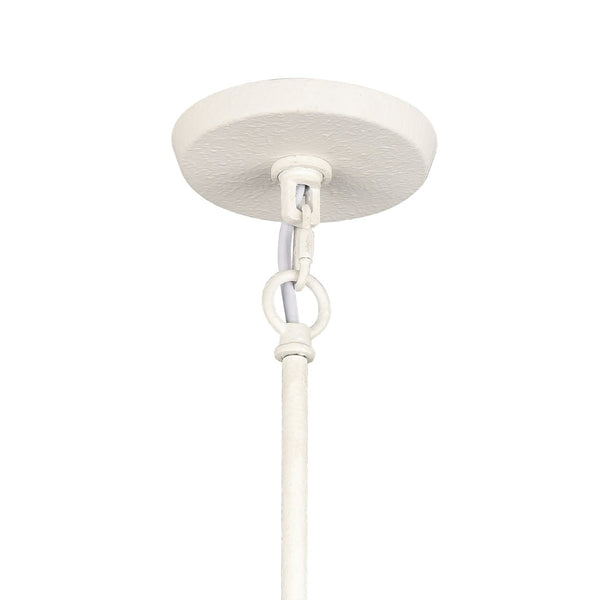 Atlas Cape May 9" Wide Mini Pendant Light - Nautical White Coral Finish, Driftwood Shade for Coastal Charm CL11552-WH