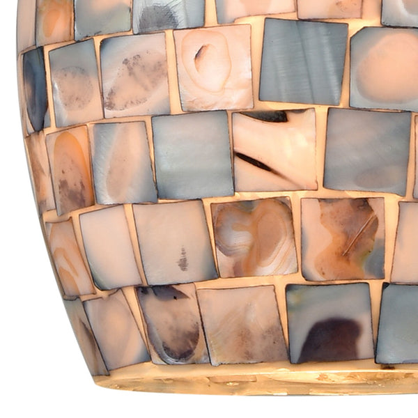 Atlas Capri 1-Light Pendant with Capiz Shell Shade - Coastal Elegance in Satin Nickel for Modern Spaces CL11553-NA